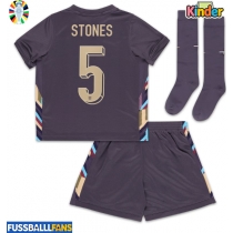 England John Stones #5 Auswärts Trikotsatz Kinder EM 2024 Kurzarm (+ Kurze Hosen)